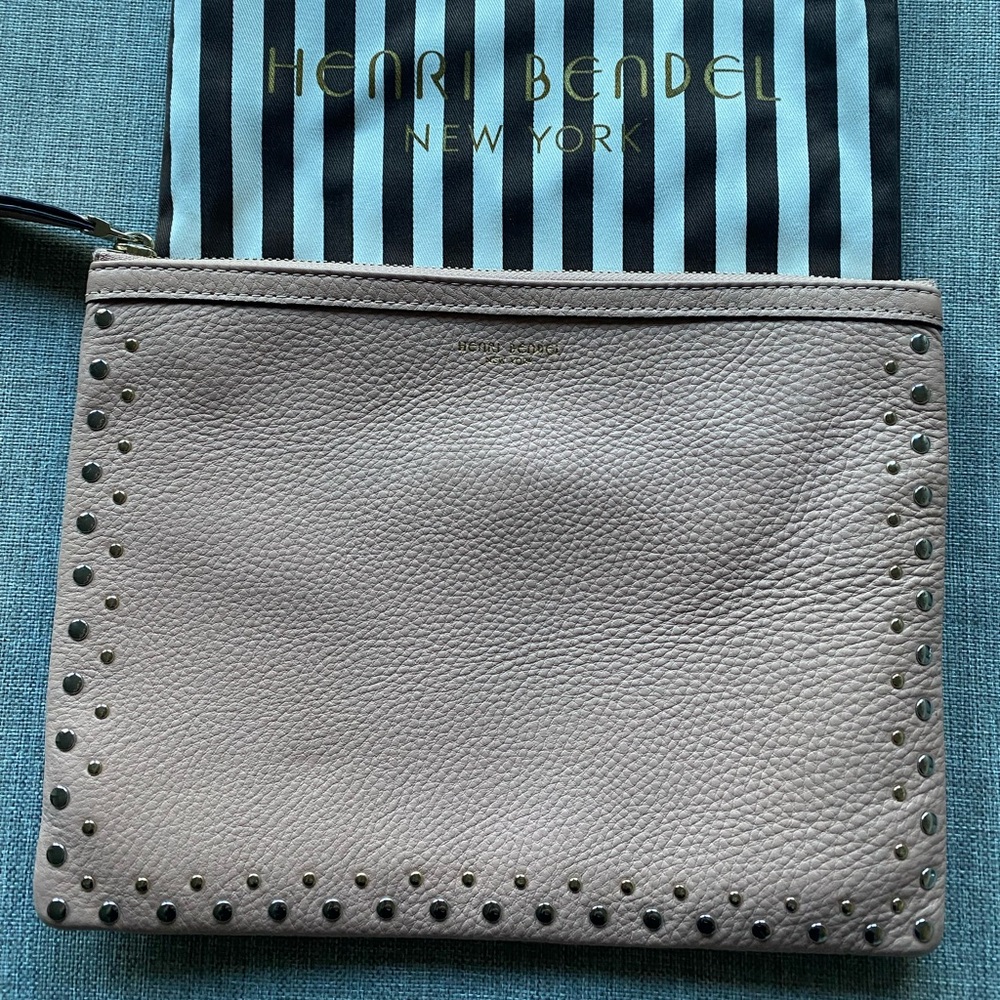 Henri Bendel Nude color Studded Clutch